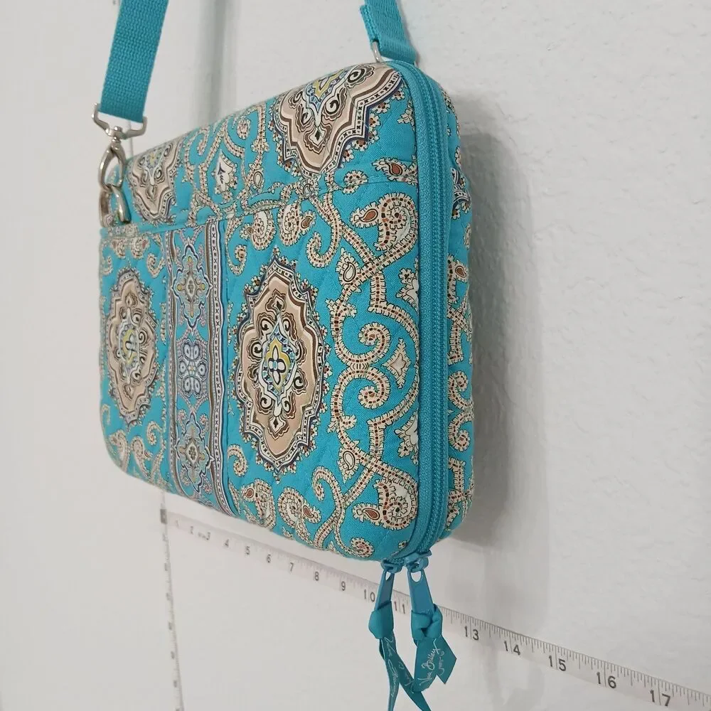 VERA BRADLEY Blue Geometric Zip Mini Tablet Computer Case Hard Crossbody #P1